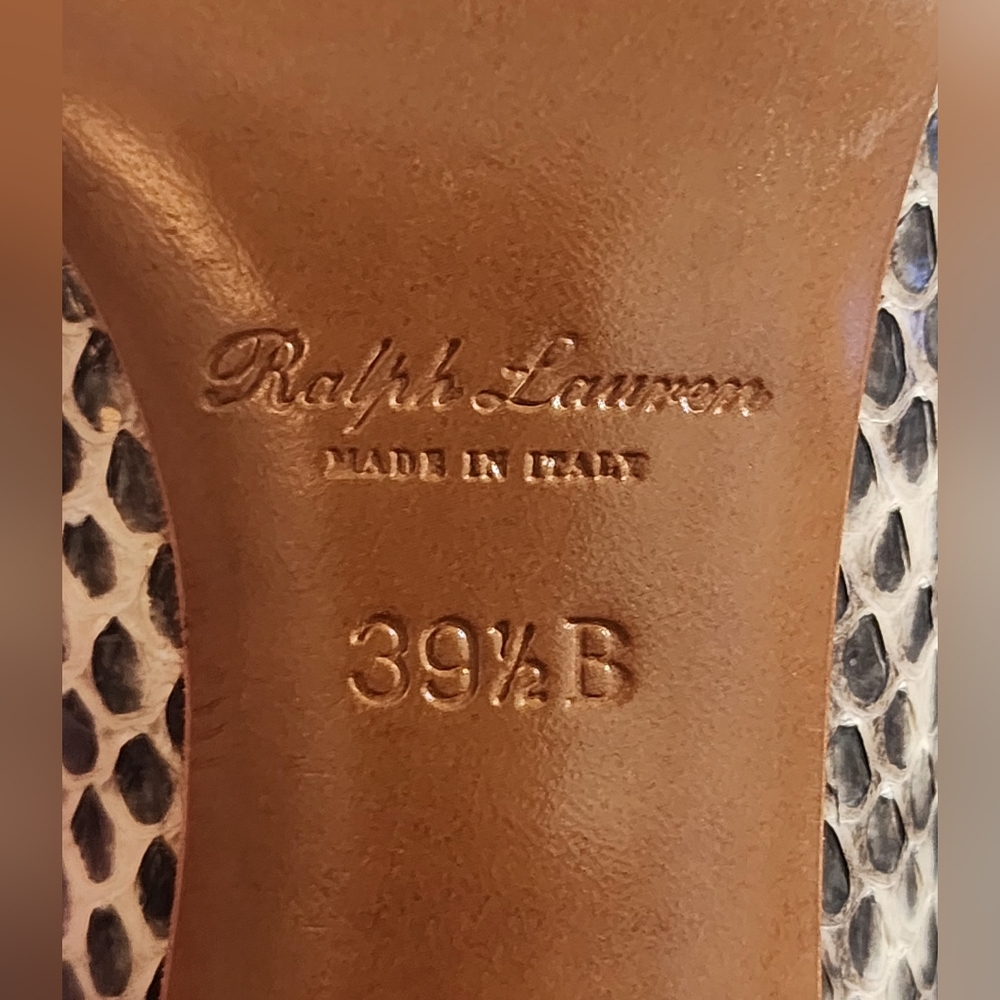 RALPH LAUREN PURPLE LABEL  Heels, leather, animal print approx. 3.25”, size 9.5 - Picture 10 of 13